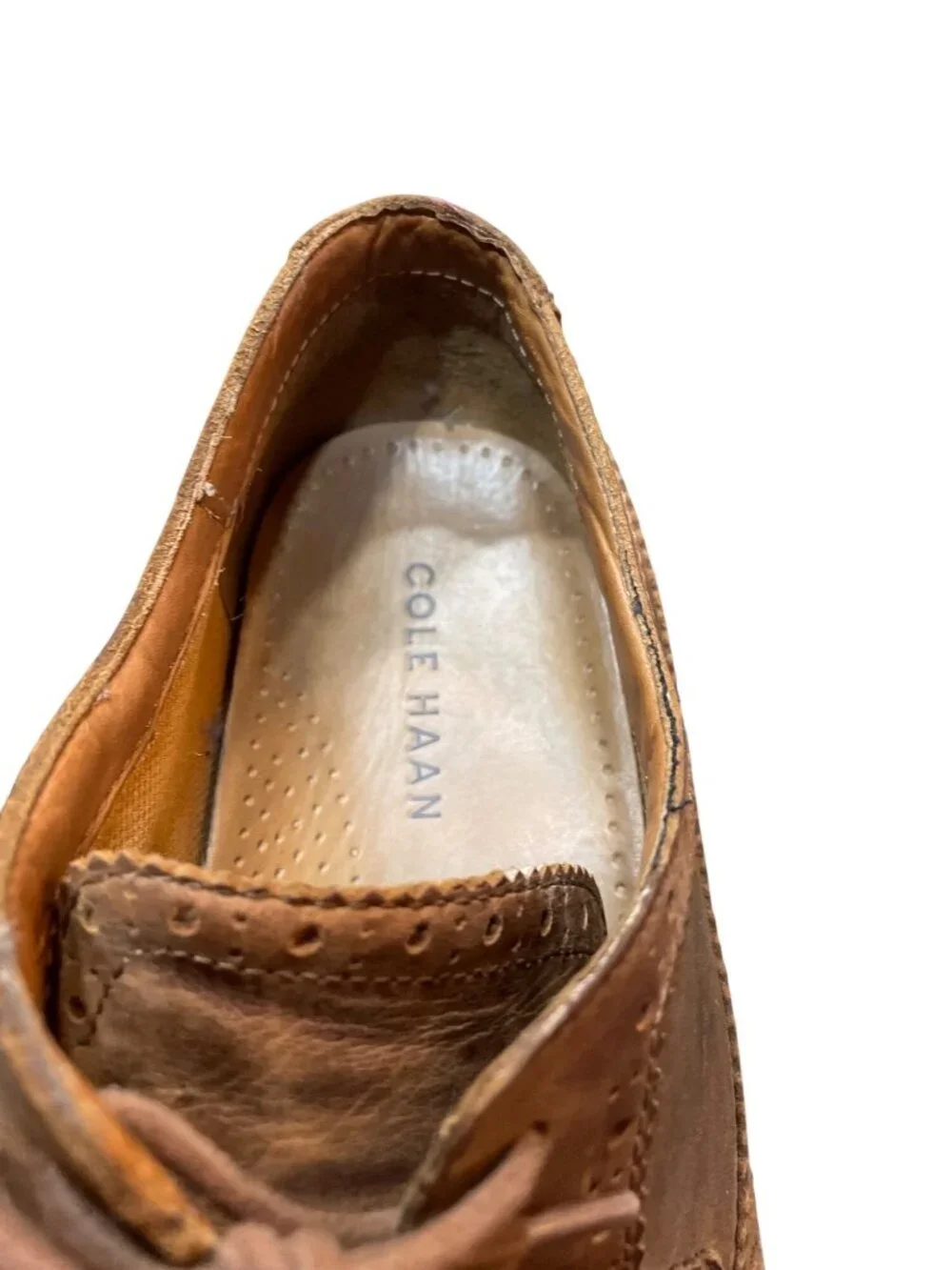Cole Haan mens brown leather oxford wingtip dress shoes sz 10M SKU 10-494